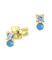 Crystal with Turquoise Silver Stud Earring STS-3206-TQ